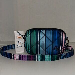 Lug Coupe SE blue green striped crossbody belt bag NEW